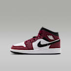 Tenis para niños grandes Air Jordan 1 Mid SE - Rojo team/Negro/Rojo team oscuro/Blanco