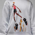 Jordan Artist Series by Darien Birks Women's Fleece Crew-Neck Sweatshirt