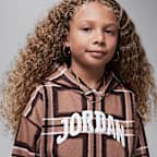 Sudadera con gorro sin cierre con estampado a cuadros para niños talla pequeña Jordan Brooklyn Essentials