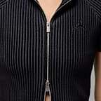 Top in maglia con zip a tutta lunghezza Jordan Flight – Donna