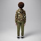 Conjunto de dos piezas de sudadera con gorro sin cierre de tejido Fleece camuflajeado para preescolar MVP Jordan