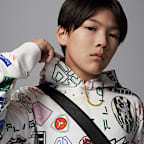 Sudadera con gorro estampada de French Terry para niño talla grande Jordan Essentials