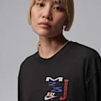 조던 플라이트 여성 오버사이즈 긴팔 티셔츠