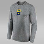 Michigan Primetime Stack Legend Men's Jordan Brand Dri-FIT College Long-Sleeve T-Shirt