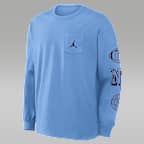 Playera de manga larga universitaria marca Jordan para hombre North Carolina Academic Max90 Pocket
