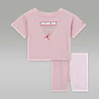 Conjunto de shorts de ciclismo Flight para bebé (12 a 24 meses) Jordan Mini Me - Rosa vidrio