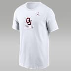 Playera universitaria Jordan para hombre Oklahoma Sooners Primetime Wordmark - Blanco