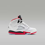 Jordan 5 Retro "Fire Red Black Tongue" Little Kids' Shoes