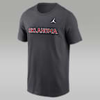 Playera universitaria Jordan para hombre Oklahoma Sooners Primetime Wordmark - Antracita