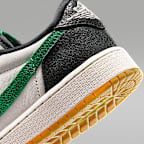 Tenis para niños grandes Air Jordan 1 Retro Low OG "Phantom and Pine Green"
