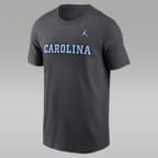 Playera universitaria Nike para hombre North Carolina Tar Heels Primetime Wordmark - Antracita