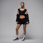 ジョーダン スポーツ ウィメンズ ショートスリーブ ニット クロップ トップ