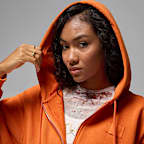 Sudadera con gorro cropped con forro de satén para mujer Jordan Flight Fleece