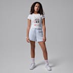 Playera de tela de punto floral para niños talla grande Jordan