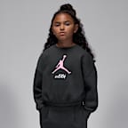 Sudadera de cuello redondo de tejido Fleece plisada para niños talla pequeña Jordan Jumpman Club