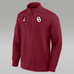 Playera de manga larga universitaria marca Jordan Dri-FIT de medio cierre para hombre Oklahoma Coaches