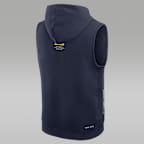 Sudadera universitaria con gorro, sin cierre y sin mangas marca Jordan Dri-FIT para hombre Michigan Sideline
