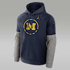 Sudadera con gorro sin cierre universitaria marca Jordan Therma-FIT para hombre Michigan Primetime