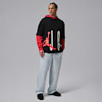 조던 브루클린 플리스 남성 오버사이즈 오픈 헴 팬츠