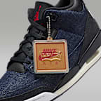 Air Jordan 3 x Levi's® "Indigo and Gym Red" Men's Shoes