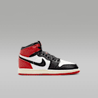 Jordan 1 Retro High OG "Black Toe"-sko til mindre børn