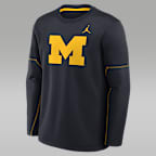 Michigan Sideline Coaches Men's Jordan Brand Therma-FIT College Long-Sleeve T-Shirt