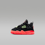 Jordan 4 Retro Baby/Toddler Shoes - Black/Bright Mango/Barely Volt/Infrared 23