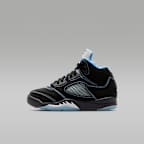 Jordan 5 "Black Carolina" Little Kids' Shoes - Black/White/University Blue