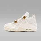 Air Jordan 4 Retro 'White & Gold' Women's Shoes