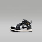 Jordan 1 Mid SE Baby/Toddler Shoes - Black/Metallic Silver/Sail/Metallic Gold