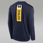 Michigan Primetime Stack Legend Men's Jordan Brand Dri-FIT College Long-Sleeve T-Shirt