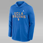 Playera de manga larga universitaria marca Jordan Dri-FIT con gorro para hombre UCLA Sideline