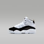 Jordan 6 Rings Little Kids' Shoes - White/Black/Ice/Metallic Gold