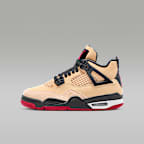 Air Jordan 4 Retro Big Kids' Shoes - Sesame/Black/White/Fire Red