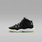 Jordan 11 Retro Little Kids' Shoes - Black/Dark Raisin/White/Barely Volt