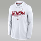 Oklahoma Sideline Men's Jordan Brand Dri-FIT College Long-Sleeve Hooded Top