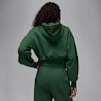 Felpa corta con cappuccio e fodera in satin Jordan Flight Fleece – Donna