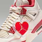 Air Jordan 4 Retro 'Pale Ivory and Tough Red' Women's Shoes