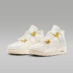 Air Jordan 4 Retro 'White & Gold' Women's Shoes