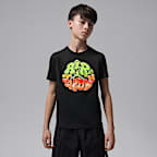 Playera estilo globo para niños talla grande Jordan Super Splash - Negro