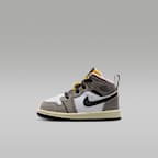 Jordan 1 Mid SE Baby/Toddler Shoes - White/Cave Stone/Dark Sulfur/Oil Grey