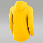 Playera de manga larga universitaria marca Jordan Dri-FIT con gorro para hombre Michigan Campus Arch