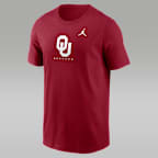 Oklahoma Courtside Men's Jordan Brand Dri-FIT College T-Shirt - Team Crimson