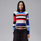 조던 플라이트 여성용 긴팔 스트라이프 스웨터