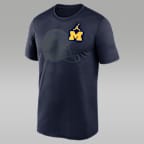 Michigan Campus Legend Shadow Logo Men's Jordan Dri-FIT College T-Shirt - Navy