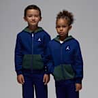 Conjunto de 2 piezas con sudadera con gorro de cierre completo para niños talla pequeña Jordan Brooklyn Fleece