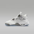 Air Jordan 4 Retro "Blue Chill" Big Kids' Shoes - Photon Dust/Flat Pewter/White/Blue Chill
