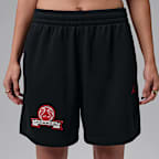 Calções com grafismo em tecido moletão Jordan Brooklyn Fleece para mulher