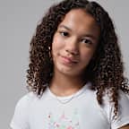 Playera de tela de punto floral para niños talla grande Jordan