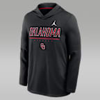 Playera de manga larga universitaria marca Jordan Dri-FIT con gorro para hombre Oklahoma Sideline